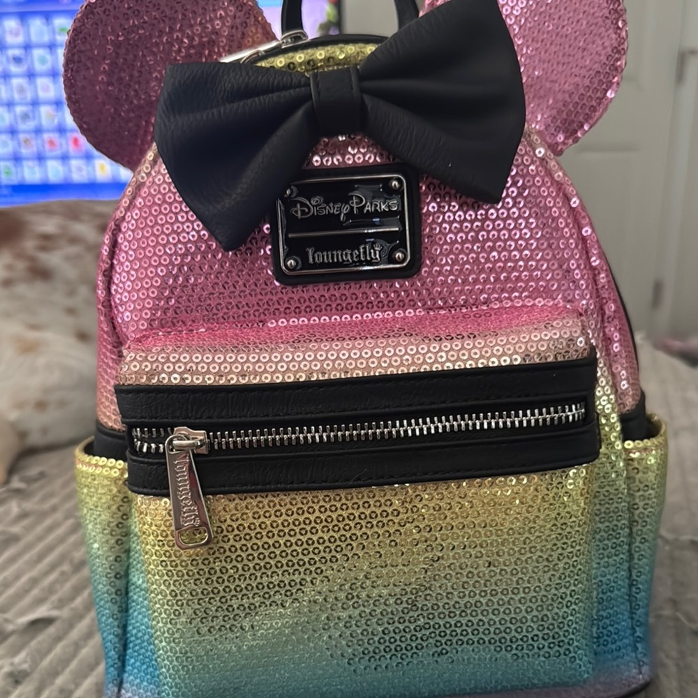 Loungefly Disney Parks Sequin Rainbow Mini Backpack